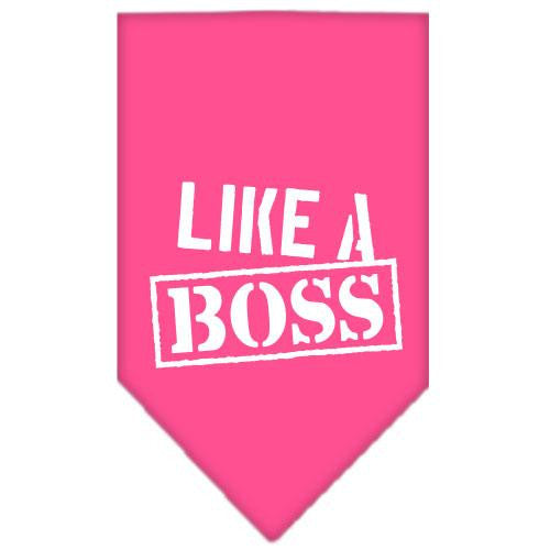 Like a Boss Screen Print Bandana Bright Pink Large