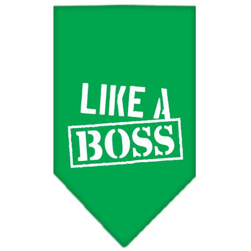 Like a Boss Screen Print Bandana Emerald Green Large