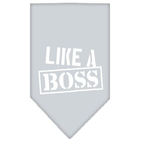 Like a Boss Screen Print Bandana Grey Large