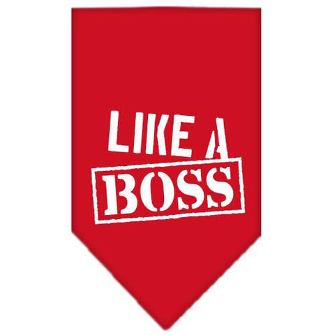 Like a Boss Screen Print Bandana Red Large