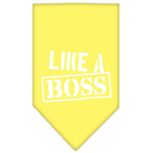 Like a Boss Screen Print Bandana Yellow Large