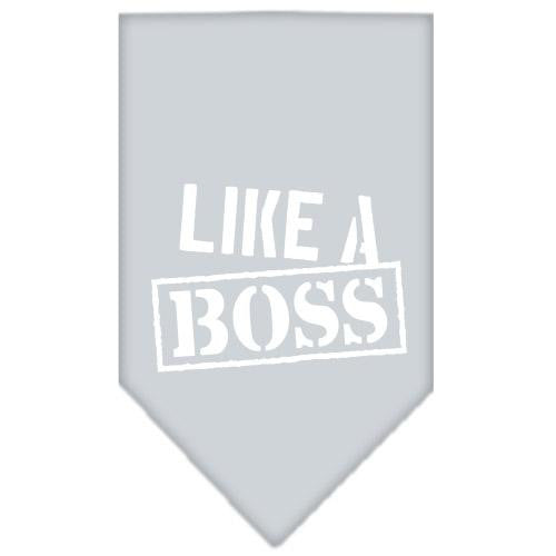 Like a Boss Screen Print Bandana Grey Small