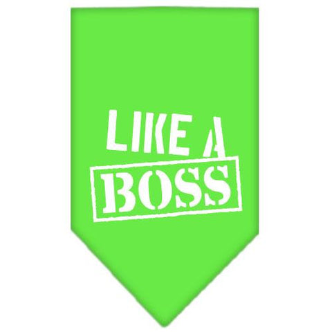 Like a Boss Screen Print Bandana Lime Green Small