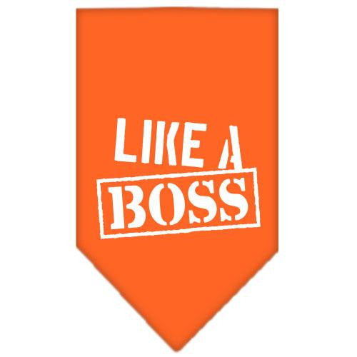 Like a Boss Screen Print Bandana Orange Small