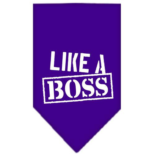 Like a Boss Screen Print Bandana Purple Small