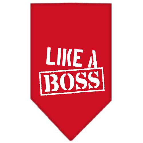 Like a Boss Screen Print Bandana Red Small