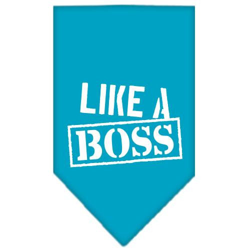 Like a Boss Screen Print Bandana Turquoise Small