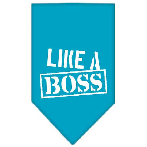 Like a Boss Screen Print Bandana Turquoise Small