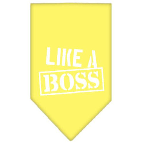 Like a Boss Screen Print Bandana Yellow Small