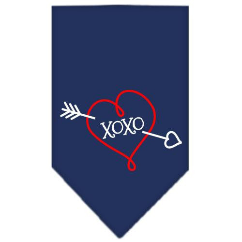 XOXO Screen Print Bandana Navy Blue large