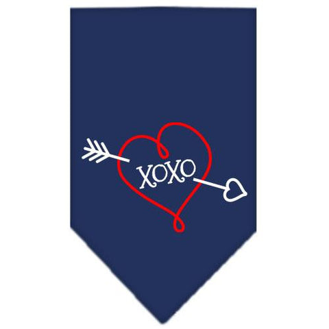 XOXO Screen Print Bandana Navy Blue large