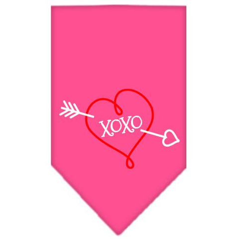 XOXO Screen Print Bandana Bright Pink Small