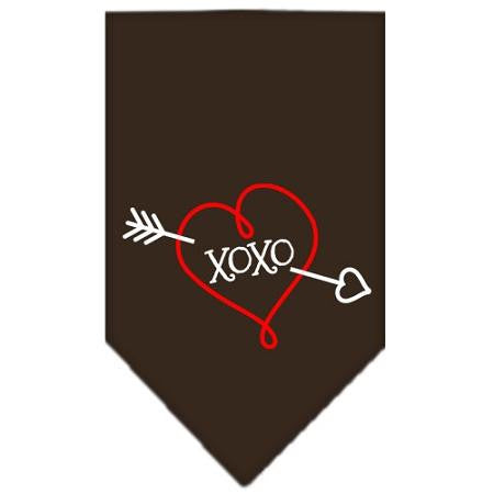 XOXO Screen Print Bandana Cocoa Small