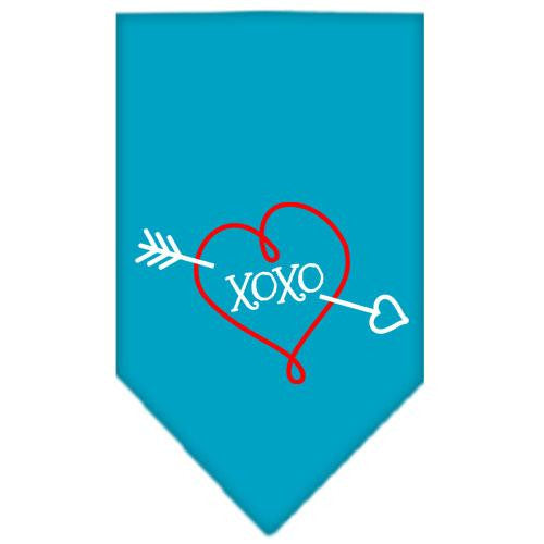 XOXO Screen Print Bandana Turquoise Small