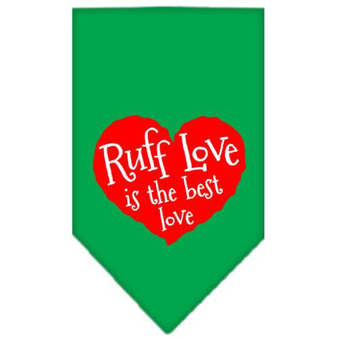 Ruff Love Screen Print Bandana Emerald Green Large