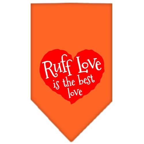 Ruff Love Screen Print Bandana Orange Large