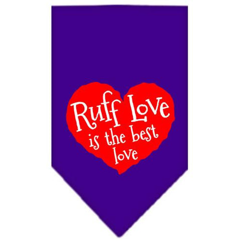 Ruff Love Screen Print Bandana Purple Large