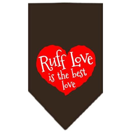 Ruff Love Screen Print Bandana Cocoa Small