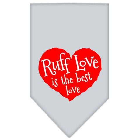 Ruff Love Screen Print Bandana Grey Small