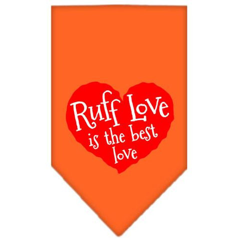 Ruff Love Screen Print Bandana Orange Small