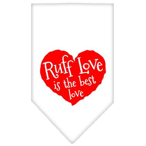 Ruff Love Screen Print Bandana White Small