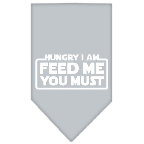 Hungry I Am Screen Print Bandana Grey Large