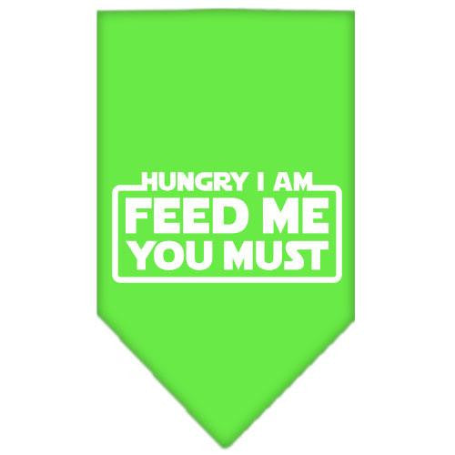 Hungry I Am Screen Print Bandana Lime Green Large