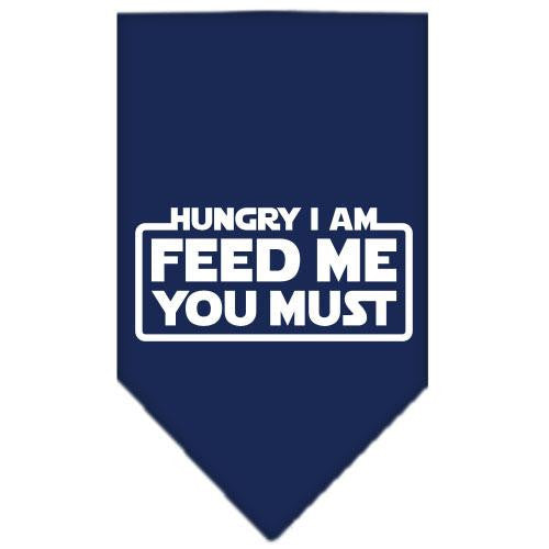 Hungry I Am Screen Print Bandana Navy Blue large