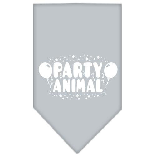 Party Animal Screen Print Bandana Grey Large