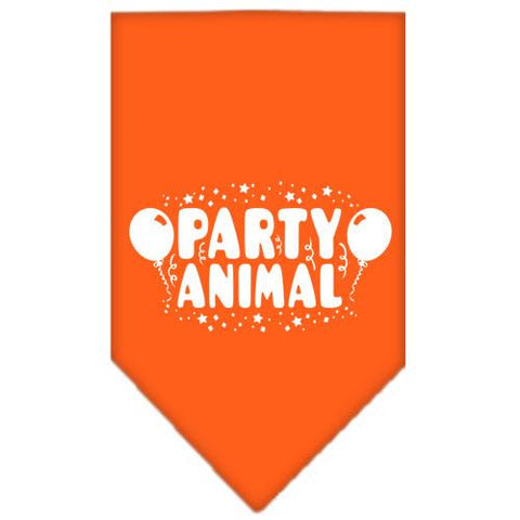 Party Animal Screen Print Bandana Orange Large