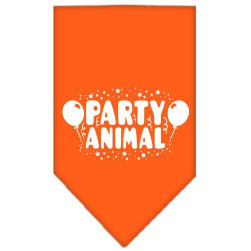 Party Animal Screen Print Bandana Orange Small