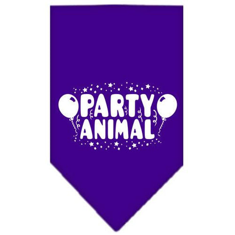 Party Animal Screen Print Bandana Purple Small