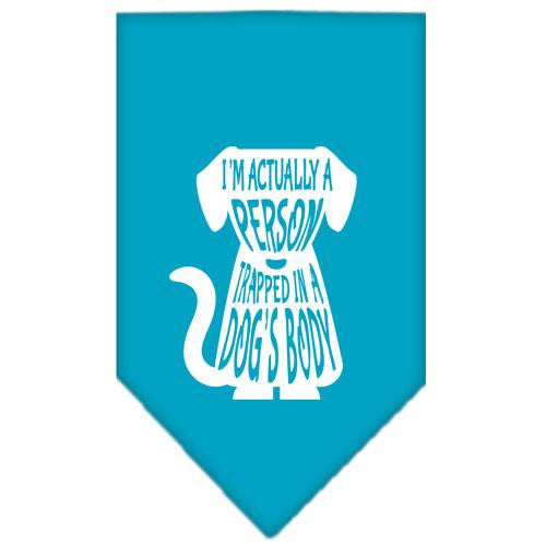 Trapped Screen Print Bandana Turquoise Large