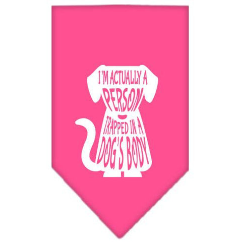 Trapped Screen Print Bandana Bright Pink Small