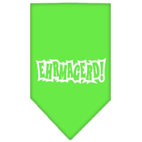 Ehrmagerd Screen Print Bandana Lime Green Large