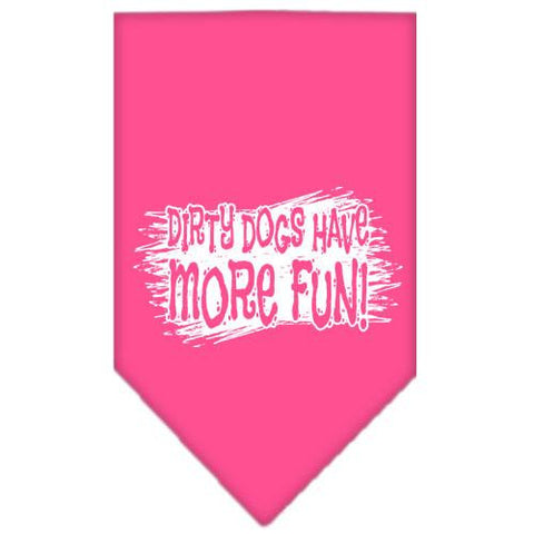 Dirty Dog Screen Print Bandana Bright Pink Small