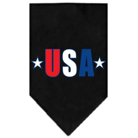 USA Star Screen Print Bandana Black Small