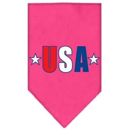 USA Star Screen Print Bandana Bright Pink Small