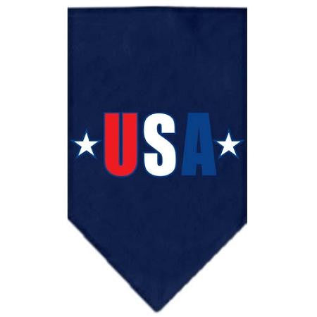 USA Star Screen Print Bandana Navy Blue Small