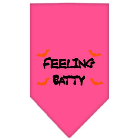 Feeling Batty Screen Print Bandana Bright Pink Small