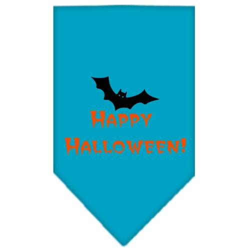 Happy Halloween Screen Print Bandana Turquoise Large