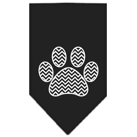 Chevron Paw Screen Print Bandana Black Small