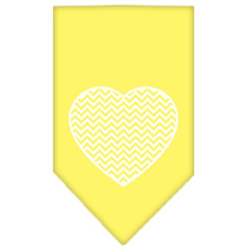 Chevron Heart Screen Print Bandana Yellow Large