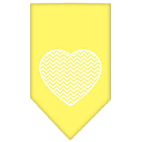 Chevron Heart Screen Print Bandana Yellow Large