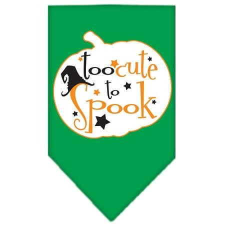 Too Cute to Spook Screen Print Bandana Emerald Green Large