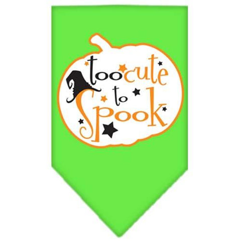 Too Cute to Spook Screen Print Bandana Lime Green Large