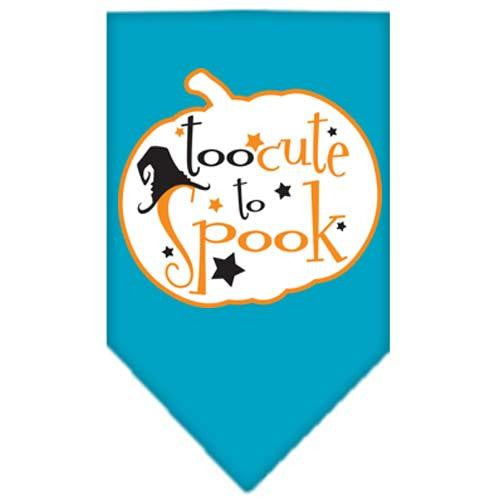 Too Cute to Spook Screen Print Bandana Turquoise Large