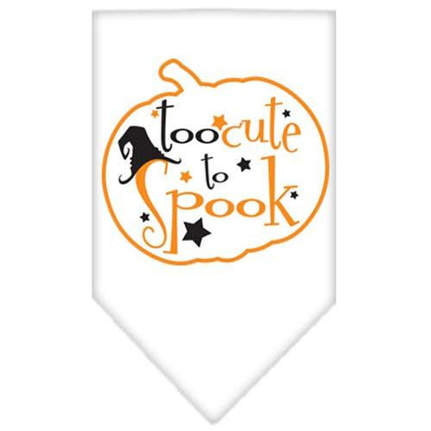 Too Cute to Spook Screen Print Bandana White Large