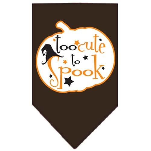 Too Cute to Spook Screen Print Bandana Brown Small