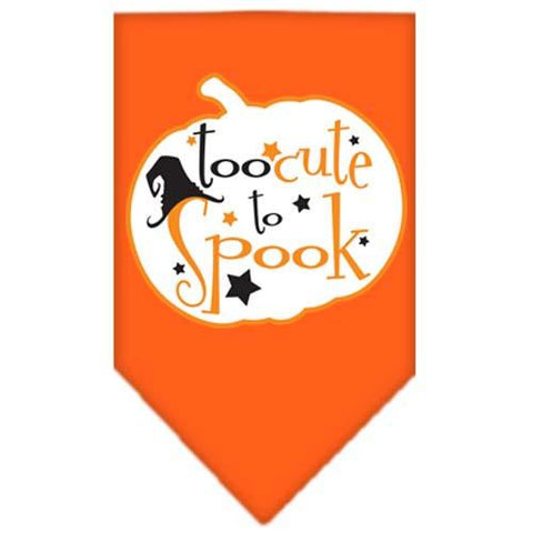 Too Cute to Spook Screen Print Bandana Orange Small